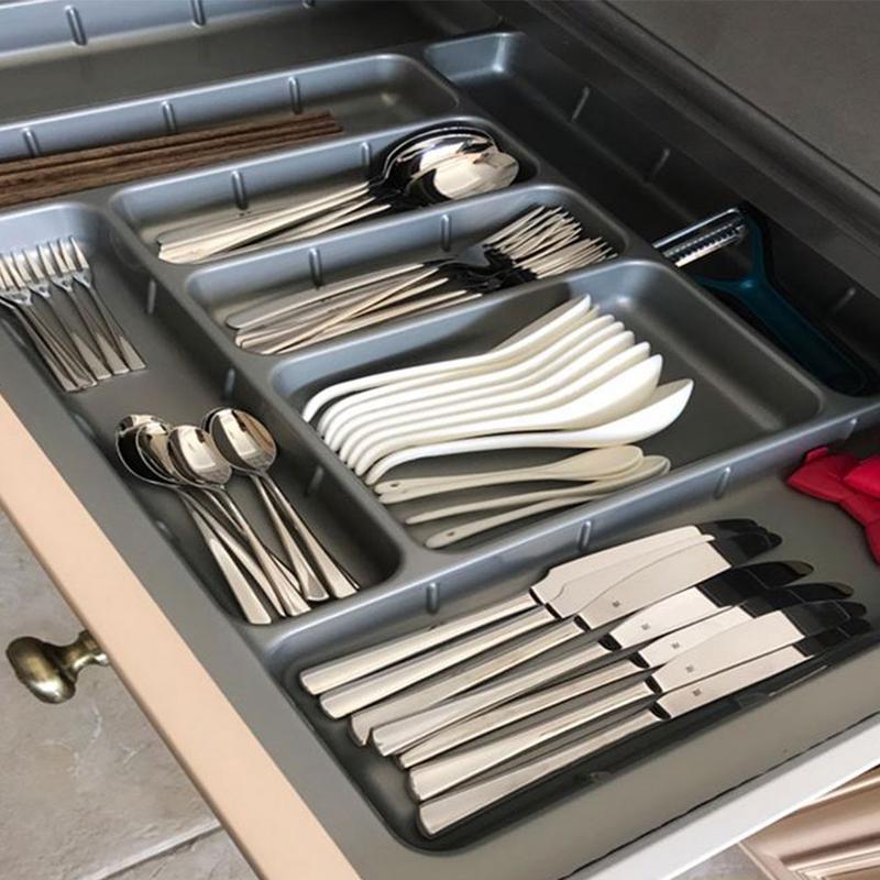 Drawer Cutlery Tray Kitchen Cabinet Chopsticks Storage Box Buffet Plates Tableware Compartment Divider Cutlery Tray Organiser